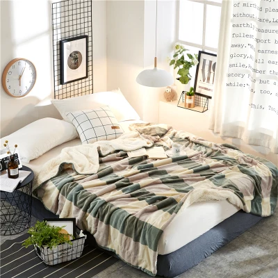 Mini Home Textiles Double Layers Smooth As Milk Blanket Throw Plush Warm Sleeping Blanket for Autumn Winter Blanket (16)