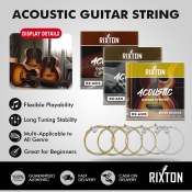 Rixton Acoustic Guitar String Set with Picks (6PCS)