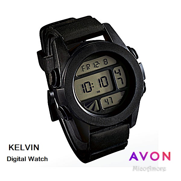 KELVIN Digital watch Black silicone strap Men s Club by AVON Lazada PH