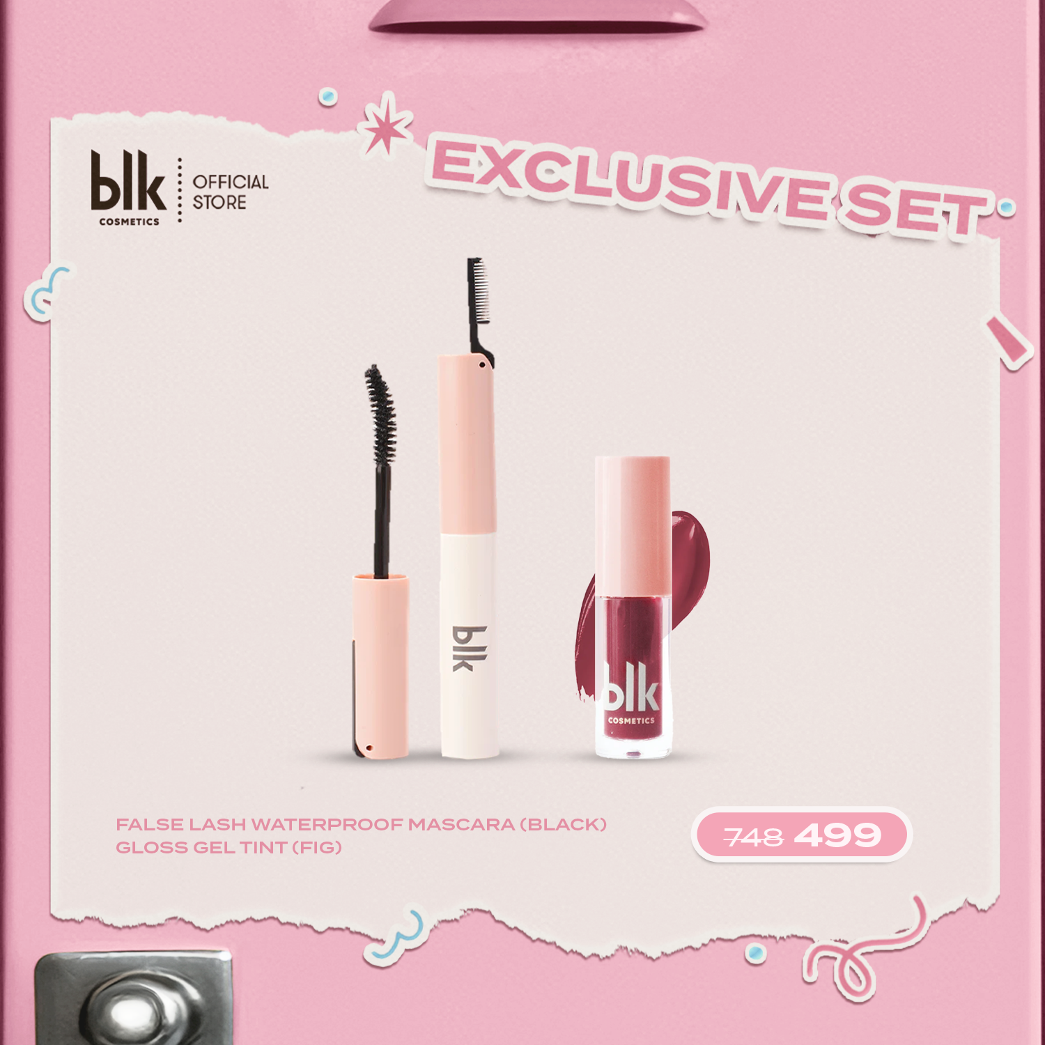 Discount on BLK Cosmetics  shoes - SKU: blk cosmetics exclusive gloss and lash duo (false lash mascara + gloss gel tint fig)