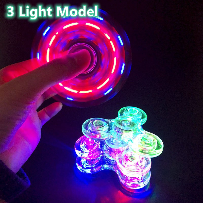 Luminous LED Light Fidget Spinner Electric Spinners Glow In Dark Light EDC  Figet Spiner Finger Stress Relief Toys For Children
