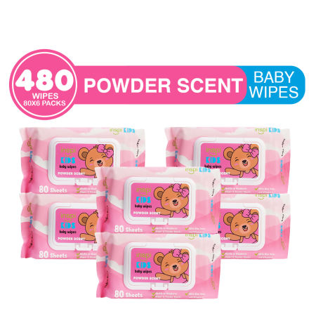 INSPI Babies Baby Wipes Powder Scent 6 Pack Bundle