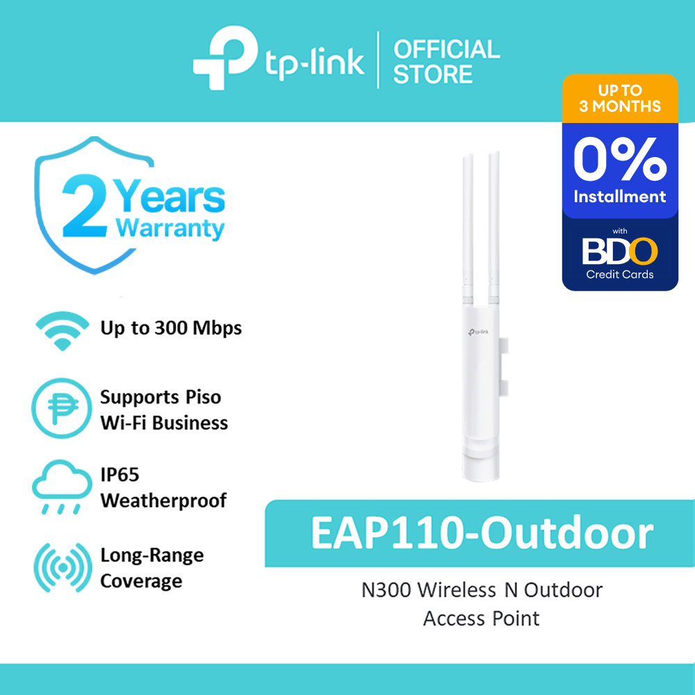TP-Link Official Store / EAP110-Outdoor/EAP225-Outdoor / Omada 300Mbps Wireless N Outdoor Antenna PoE Support Network Point to Point WiFi Repeater Long Range Access Point for Piso Wi-Fi Business - Image 3