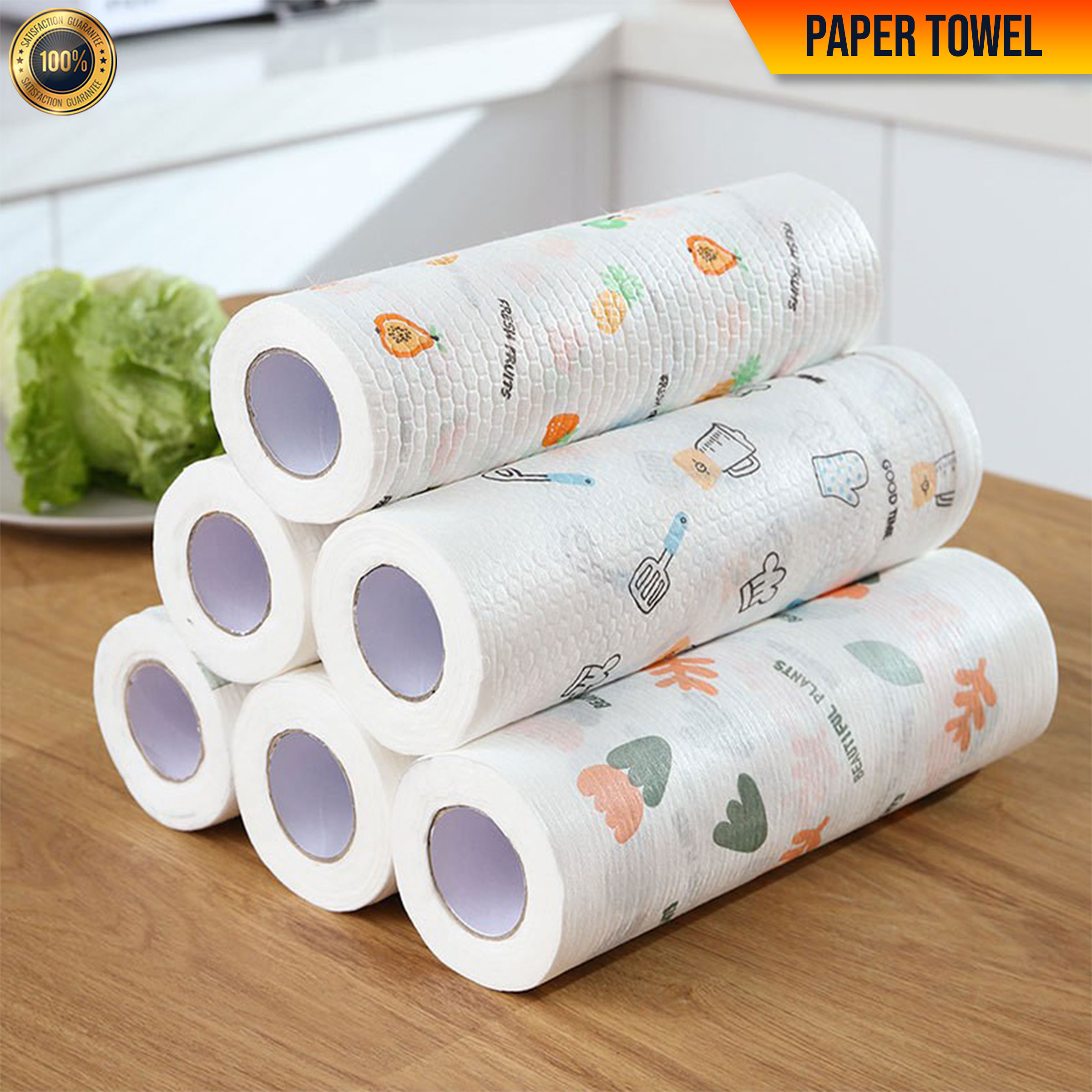 Paper towel/50pcs roll disposable kitchen towel strong absorbent paper  towel kitchen household kitchen towels paper