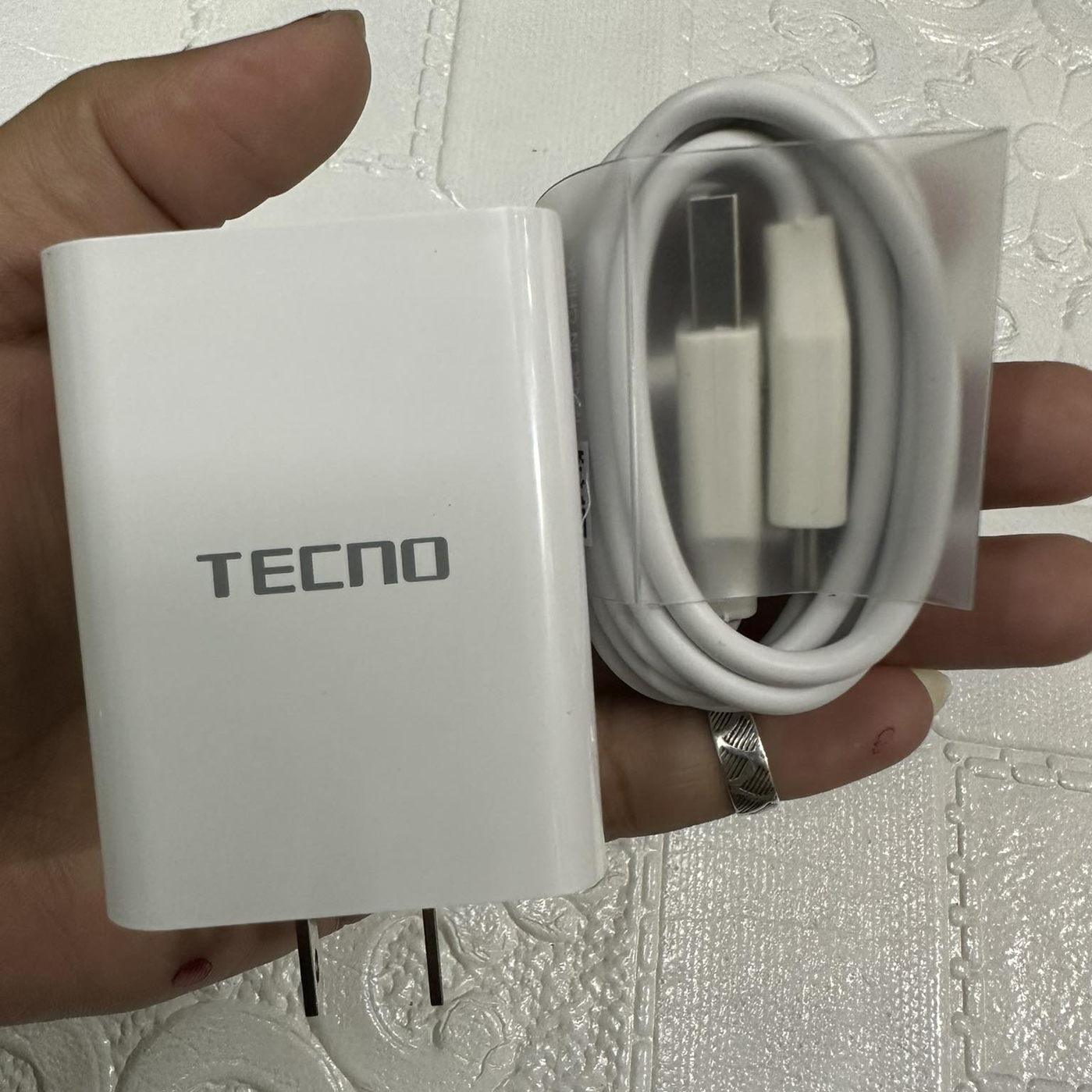 Original TECNO 18W U368WDSC 2in1 Fast Travel Charger Type-C USB