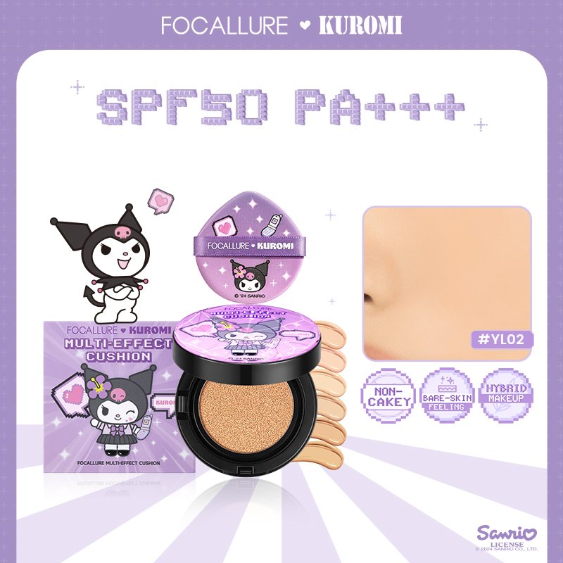 Discount on Focallure  shoes - SKU: FOCALLURE X Sanrio #CallMeBeauty Bare-skin UV Cushion Foundation Matte Full Cover SPF50 Moisturising