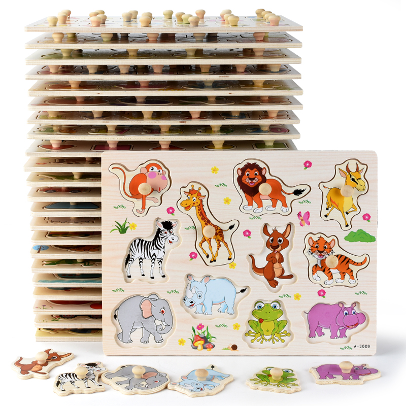 Wooden Hand Grip Jigsaw Puzzle for Kids - Early Learning