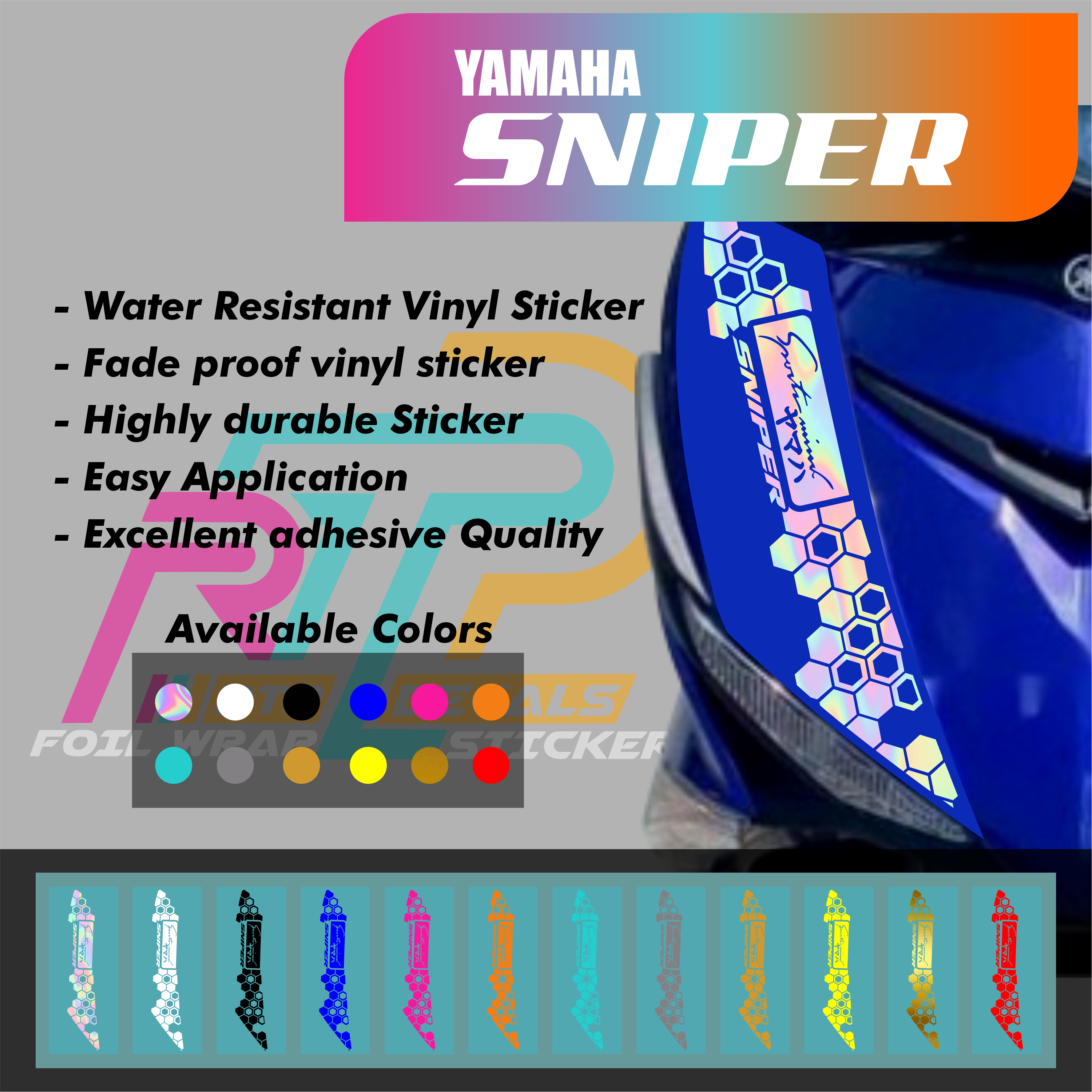 Yamaha Sniper 150 Honeycomb Front Decals Sticker