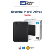 WD Elements Portable External Hard Drive - 1TB/2TB, USB 3.0