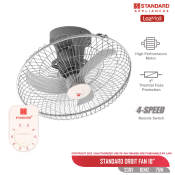 18" Plastic Banana Blade Ceiling Fan by Standard Orbit