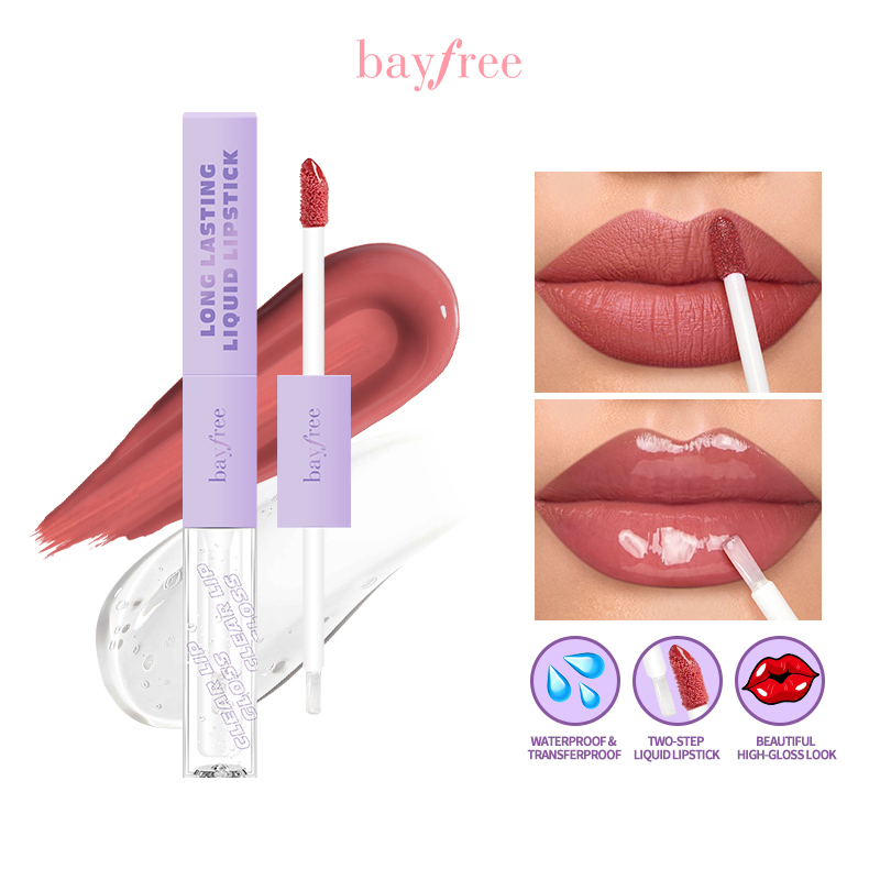 Discount on KIMUSE  shoes - SKU: bayfree Long Lasting Liquid Lipstick with Clear Lip Gloss High Pigment and Shine Lip Stain Up to 12H
