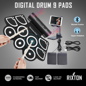 Digital Electronic Drum Set: 9 Pads USB Roll Up