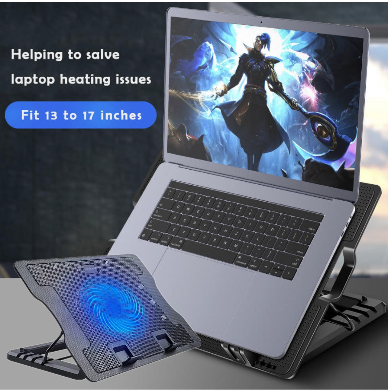 YL338 Laptop Cooler: Adjustable USB Cooling Pad for 12-17 Inch