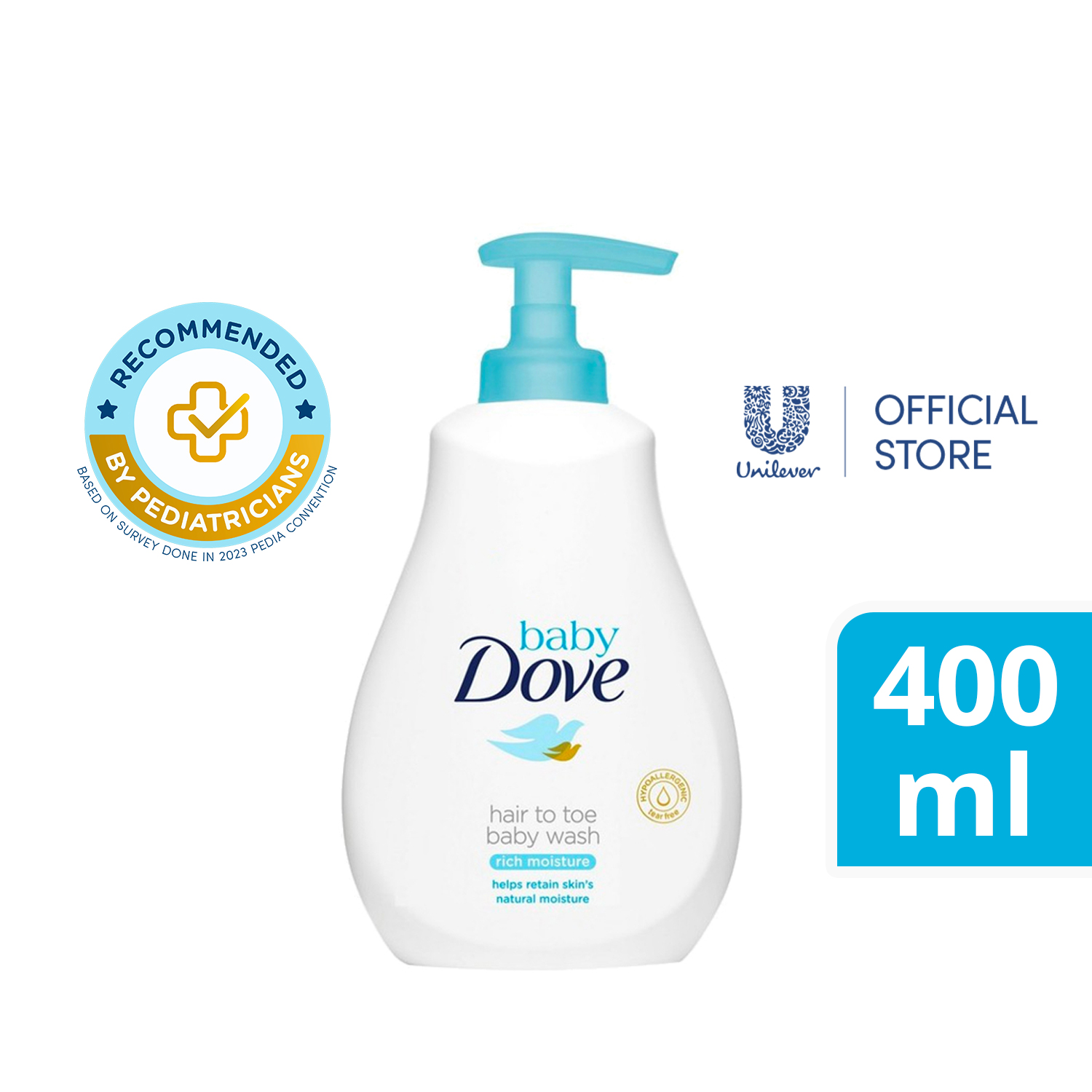 Dove hair to toe baby store wash 400ml