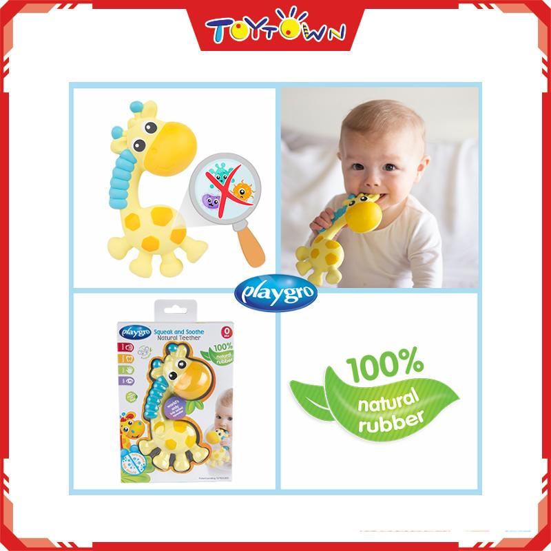 playgro squeak and soothe natural teether