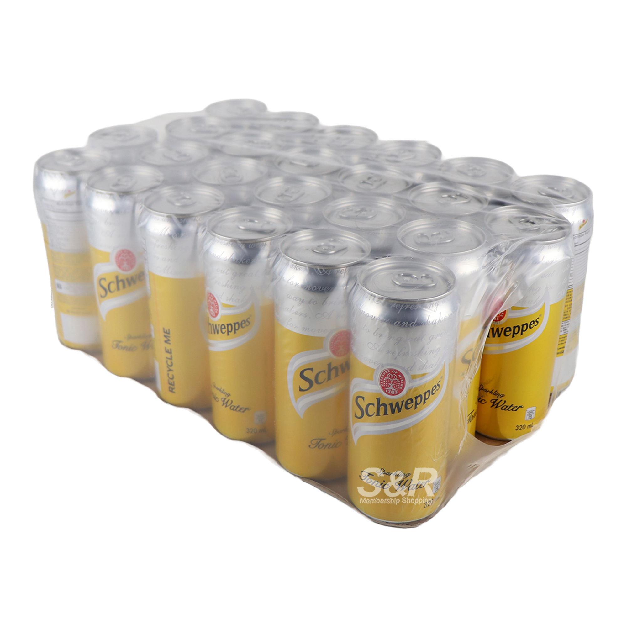 Schweppes Sparkling Tonic Water 24 cans x 330 mL