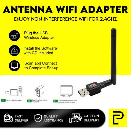 USB 2.0 WIFI Adapter - 150Mbps Receiver Dongle Popcorn