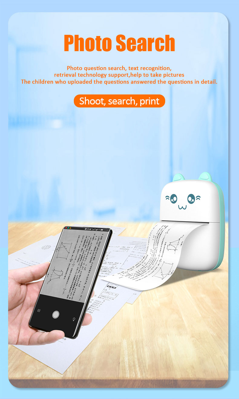 Thermal Printer Wireless Bluetooth Mini Portable Pocket Thermal Printer Paper Photo Pocket Office Printer