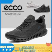 ECCO Men's Non-slip Golf Shoes - Yak Cowhide Casual Sneakers