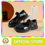 Girls' Black Leather School Shoes - VERLY