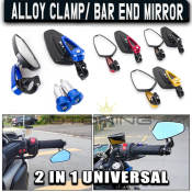 M King Alloy Clamp Bar End Mirror - Universal Adjustable