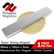 Super Strong Neodymium Rectangle Bar Magnet - 50mm x 10mm x 2mm