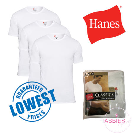 HANES 3 pcs Classics Crew Neck White T-Shirts