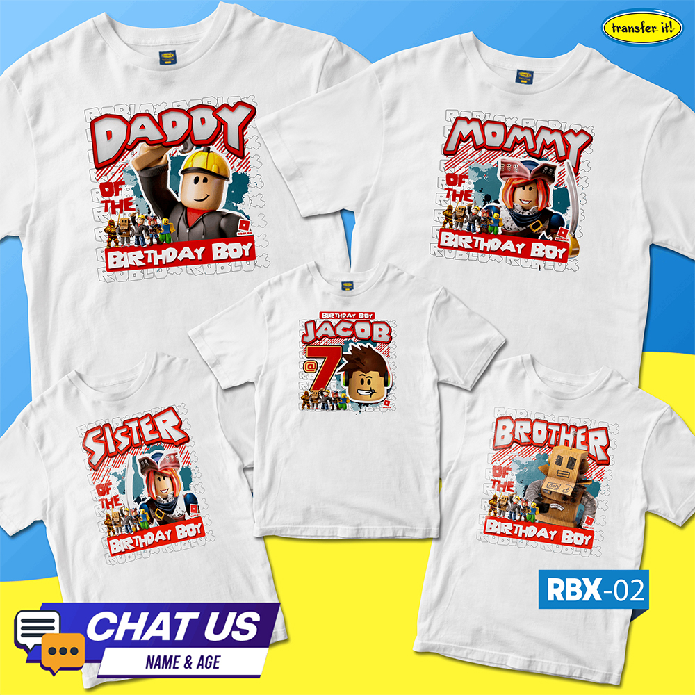Personalized Name And Age Roblox Birthday Boy Shirt - Jolly Family