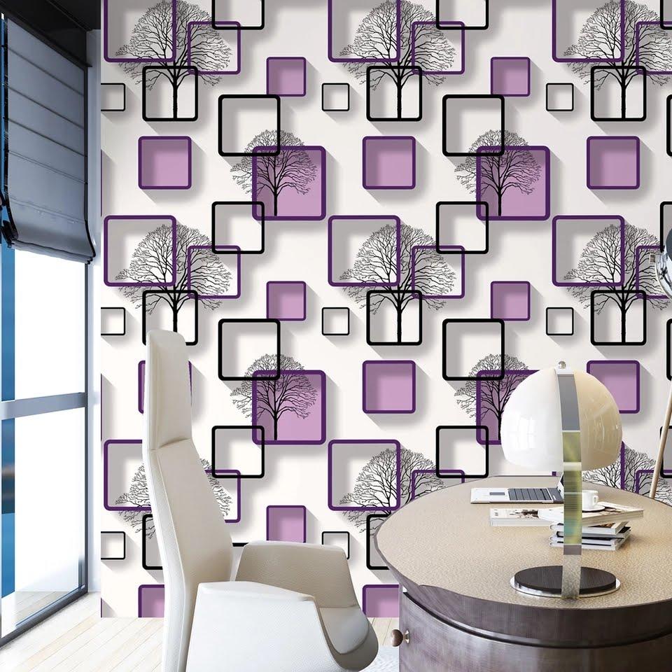 Sc Purple Modern 3d Wallpaper 45cm X 10m Self Adhesive Waterproof Pvc Wallpaper Roll Home Decor Living Room Bedroom Wall Coverings Tv Background