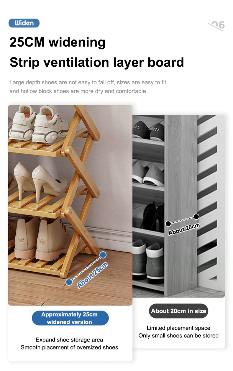 ALIPC Bamboo Shoe Rack,Simple Multi-Layer Solid Wood Shoe Storage