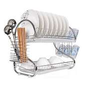 Seansean New Arrival 2 Layer Stainless Dish Drainer Rack