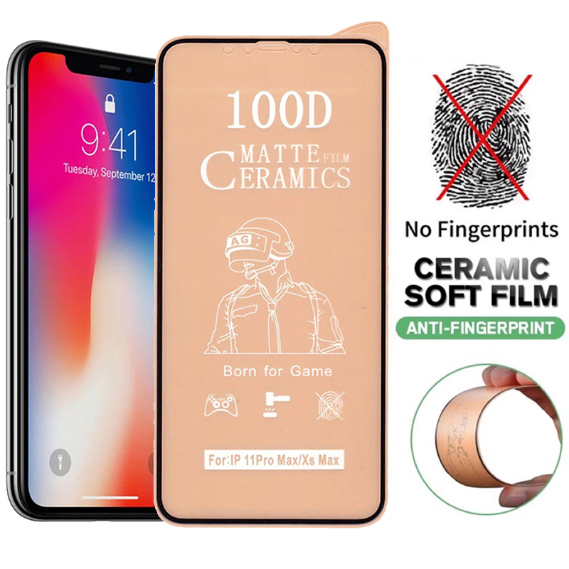 Ceramic Glossy / Matte Full Cover Tempered Glass Film For iPhone 11 12 13 14 15 16 Pro Max XR 6 6S 7 8 Plus X XS Max 12 13 Mini SE 2020 2022 Screen Protector