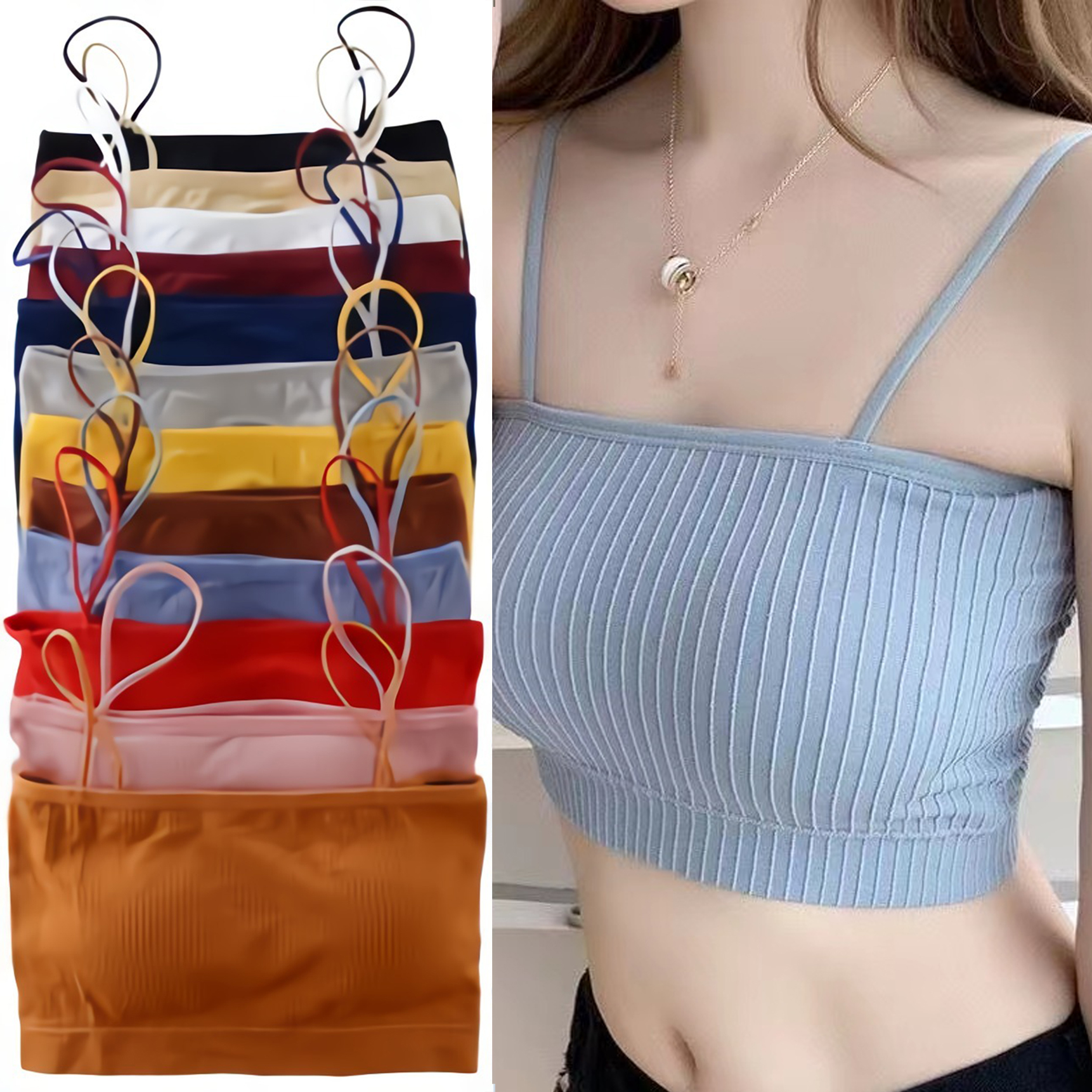 Abma Fashion Stripe Underwear Seamless Wireless Soft Women's Bra