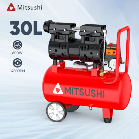 Mitsushi Oil Free Air Compressor - Heavy Duty, 30L Capacity