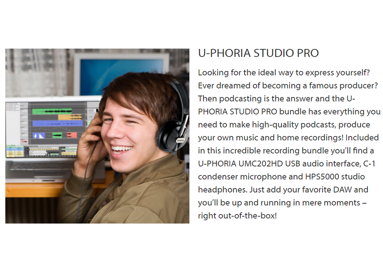 JG　Behringer　Pro　Podcasting　Complete　Bundle　–　Recording　wit　Studio　U-Phoria　Superstore