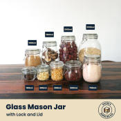 ROUND Mason Glass Jar with Lock and Lid