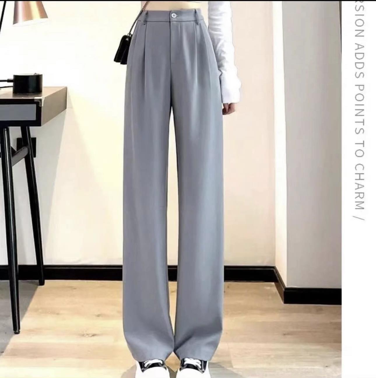 Women korean style plain square pants wide leg square pants for women