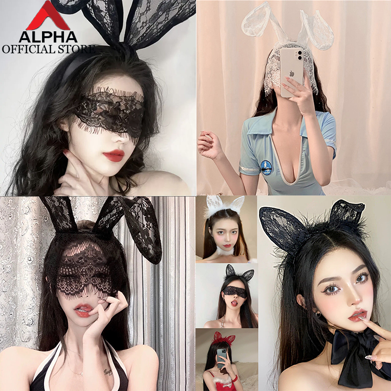 Party Makeup Dance Headdress Lace Veil Cute Cat's Ears Rabbit Ears Hairpin Headband Hair Hoop