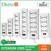 Omni Universal Outlet Extension Cord with Switch - 1.83m Wire