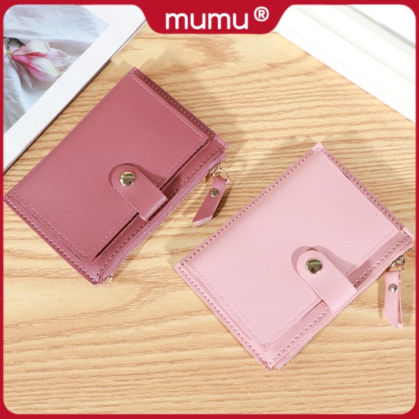 Mumu #1054 Korean Fashion Leather Ladies Wallet Coin Purse Card Holder Mini  Cute Wallets For Women