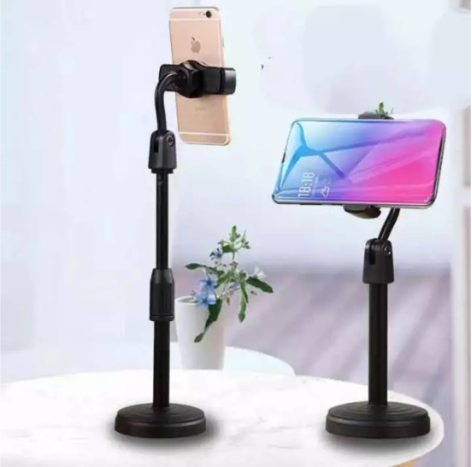 Retractable Phone Stand Holder Desktop Microphone Stand Adjustable Height Mic Holder with Oval