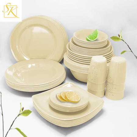 Beige Melamine Dinnerware Set - 6 Pieces