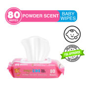 INSPI Kids Baby wipes, Powder Scent, 80 Sheets