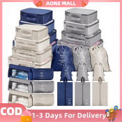 Travel Organizer Set - 8pcs Luggage Packing Cube Storage Bags