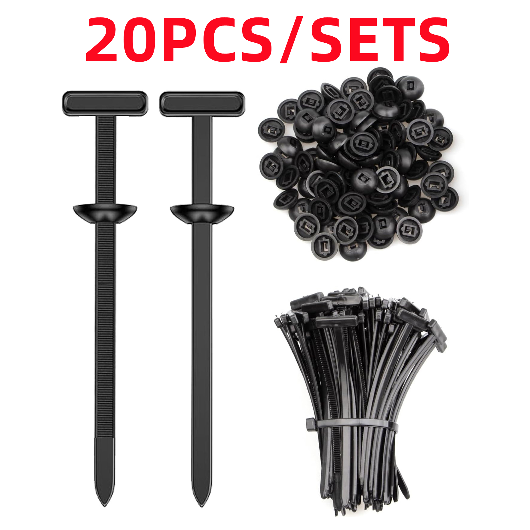 10/20/50/100PCS Nylon Universal Cable Tie Buckle, Automotive Zipper Clips, Grip Auto Zip Tie Buckles, Nylon Fastening Clip for Car Repairs, Button Ziptie, Plastic Cable Ties Tool Fasteners Car Body - Image 3