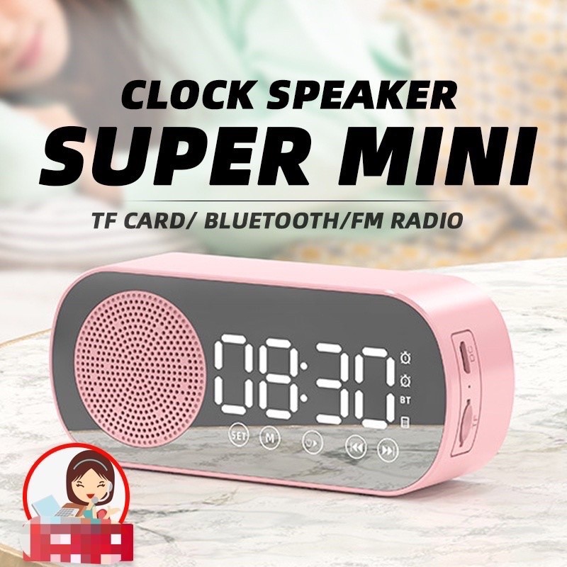 G-30 Wireless Bluetooth 5.0 With Speaker Alarm Clock ,Portable