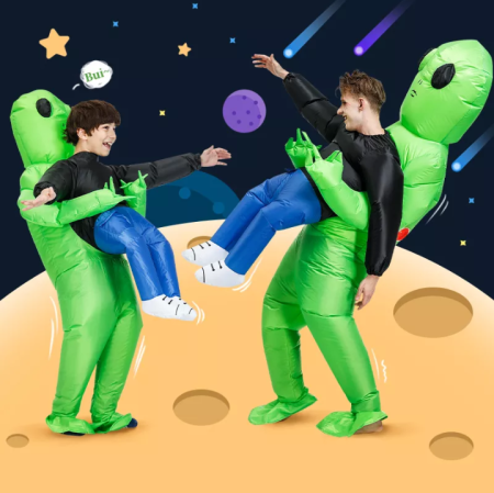 Scary Green Alien Inflatable Costume - Perfect for Halloween