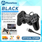 PHONEBOX Wired USB Game Controller for PC Windows 7-11, Plug & Play