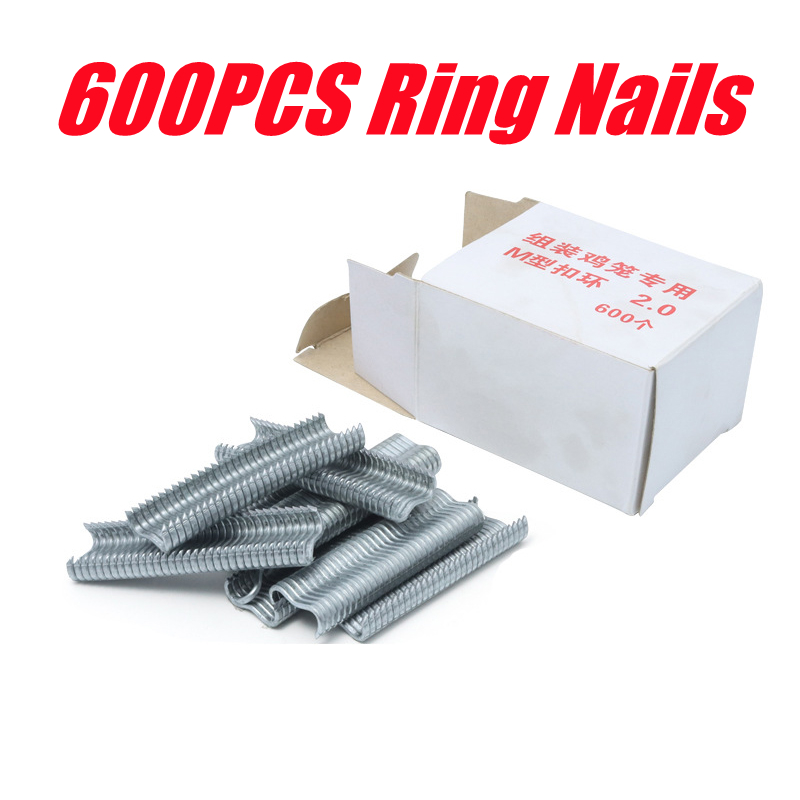 Hog Ring Plier 600pcs M Clips Staples Chicken Mesh Cage Wire Fencing Ring Plier Poultry Cage Assembly Pliers Fixing Device Pet Pliers Rabbit Quail Cage Installation Tools - Image 3