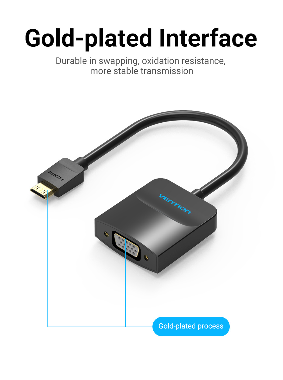 Vention VGA to HDMI Adapter 1080P VGA Male to HDMI Female